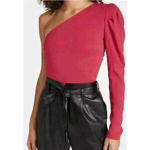NWT IRO 36 (S)‎ Red Lavrim Puff Shoulder Framboise Asymmetrical Long Sleeve Top